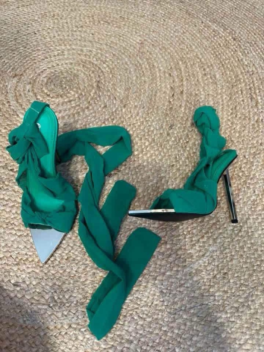 Green Wrap-Around Stiletto Heels